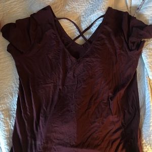 Maroon Cross Cross Top